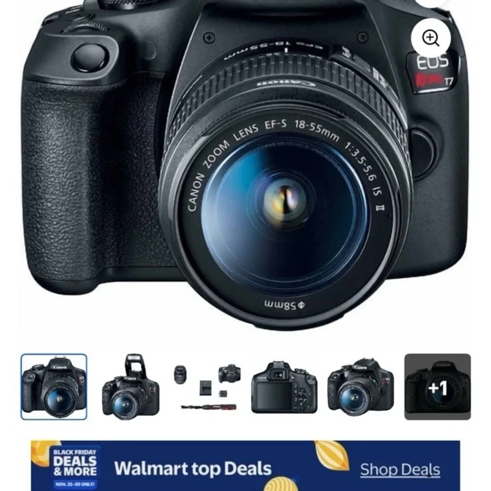 Canon EOS 2000D Black Camera Set with Lens and Charger